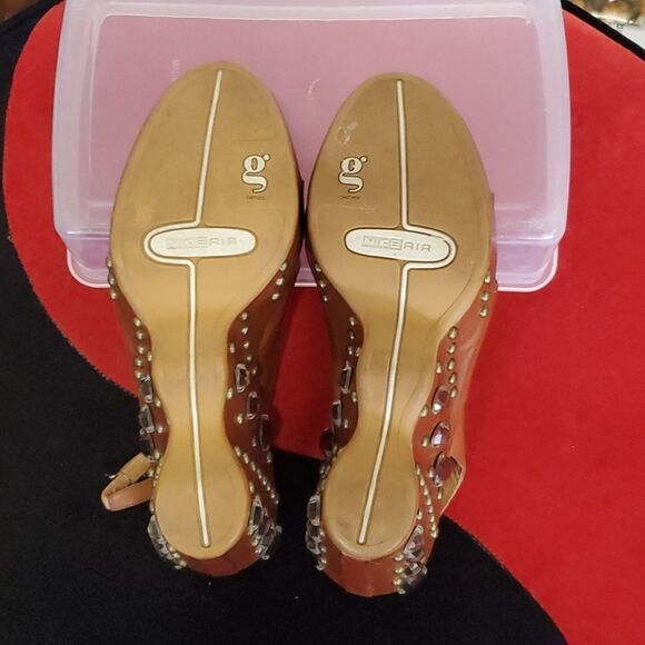 Rare Y2K Nike Air G Series Studded Wedge Shoes in Brown Size 7 - Picture 7 of 12